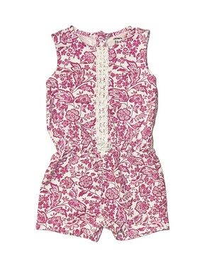 CARTER'S Baby Girl Pink And White Floral Sleeveless Romper Size 24 Months